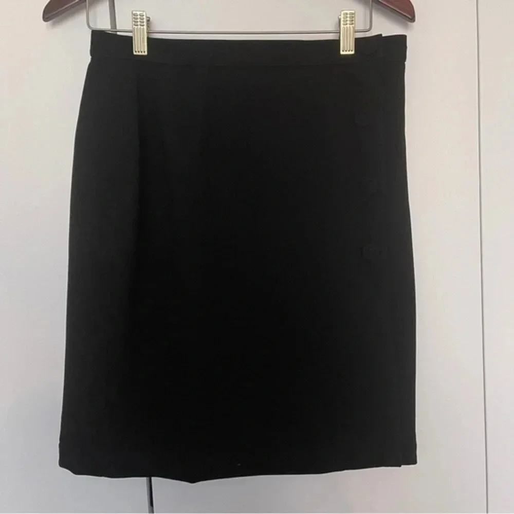 Skirt pencil crepe de chine Thierry Mugler black 42 EU (waist 15”)
